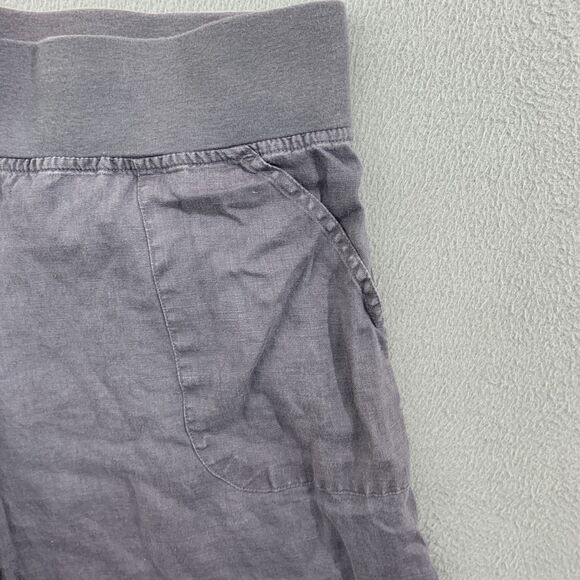 Allen Allen Pants Womens Large Gray Linen Wide Leg Pull On Casual Relaxed Fit - Picture 7 of 14